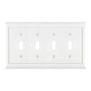 Mantel White Composite - 4 Toggle Wallplate