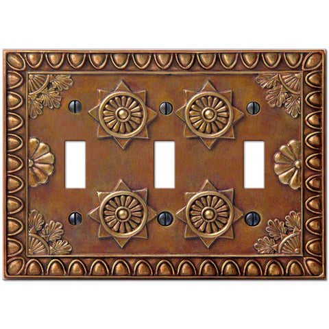 Amiens Copper Resin - 3 Toggle Wallplate - Wallplate Warehouse 8353TTTC 070686575628 3 Toggle