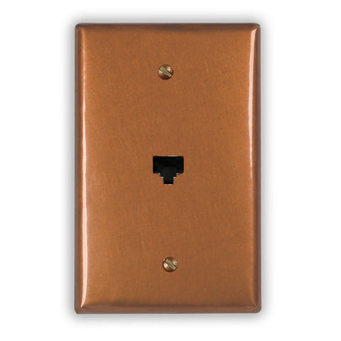 Antique Copper - 1 Data Jack Wallplate - Wallplate Warehouse ANTQCOP1DJ 819332020217