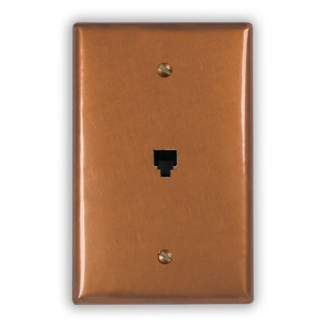 Antique Copper - 1 Phone Jack Wallplate - Wallplate Warehouse ANTQCOP1PJ 819332020200