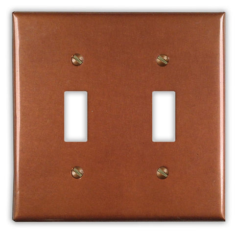 Antique Copper - 2 Toggle Wallplate - Wallplate Warehouse ANTQCOP2T 819332020019 2 Toggle
