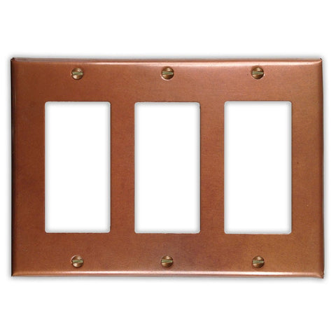 Antique Copper - 3 Rocker Wallplate - Wallplate Warehouse ANTQCOP3R 819332020071 3 Rocker
