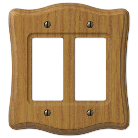 Austin Medium Oak Finish - 2 Rocker Wallplate - Wallplate Warehouse 176RR 070686175149 2 Rocker