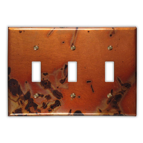 Bamboo Copper - 3 Toggle Wallplate - Wallplate Warehouse BAMBCOP3T 819332020743 3 Toggle