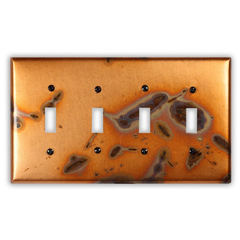 Bamboo Copper - 4 Toggle Wallplate - Wallplate Warehouse BAMBCOP4T 819332020750 4 Toggle