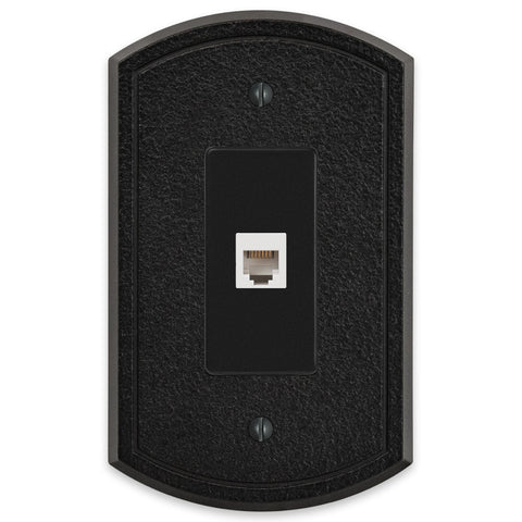 Blackwell Black Iron Cast - 1 Phone Jack Wallplate - Wallplate Warehouse 58PHBI 070686012321 Phone Jacks