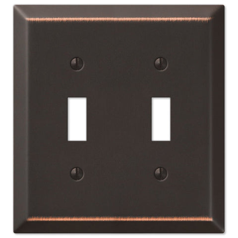 Century Aged Bronze Steel - 2 Toggle Wallplate - Wallplate Warehouse 163TTDB 070686555798 2 Toggle