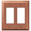 Century Brushed Copper Steel - 2 Rocker Wallplate - Wallplate Warehouse 163RRAC 070686569405 2 Rocker
