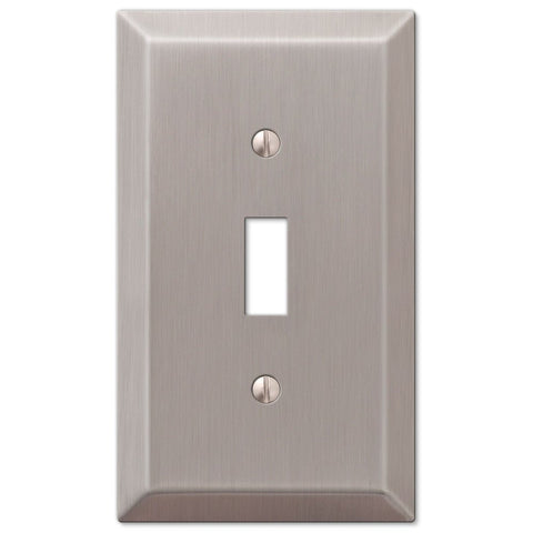 Century Brushed Nickel Steel - 1 Toggle Wallplate - Wallplate Warehouse 163TBN 070686569276 1 Toggle