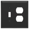 Century Matte Black Steel - 1 Toggle / 1 Duplex Wallplate - Wallplate Warehouse 163TDMB 070686004593 1 Toggle / 1 Duplex