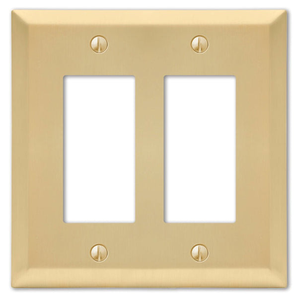 Century Satin Brass Steel - 2 Rocker Wallplate - Wallplate Warehouse 163RRSB 070686586754 2 Rocker