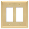 Century Satin Brass Steel - 2 Rocker Wallplate - Wallplate Warehouse 163RRSB 070686586754 2 Rocker