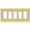 Century Satin Brass Steel - 5 Rocker Wallplate - Wallplate Warehouse 163R5SB 070686586785 5 Rocker