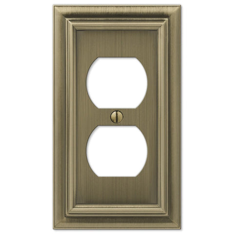 Continental Brushed Brass Cast - 1 Duplex Wallplate - Wallplate Warehouse 94DBB 070686555613 1 Duplex