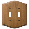 Country Medium Oak Wood - 2 Toggle Wallplate - Wallplate Warehouse 701TT 070686576540 2 Toggle