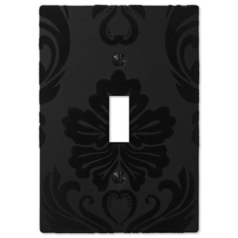 Damask Black Plastic - 1 Toggle Wallplate - Wallplate Warehouse 40TBK 070686565735 1 Toggle