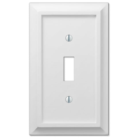 Deerfield White Wood - 1 Toggle Wallplate - Wallplate Warehouse 2040TW 070686586198 1 Toggle