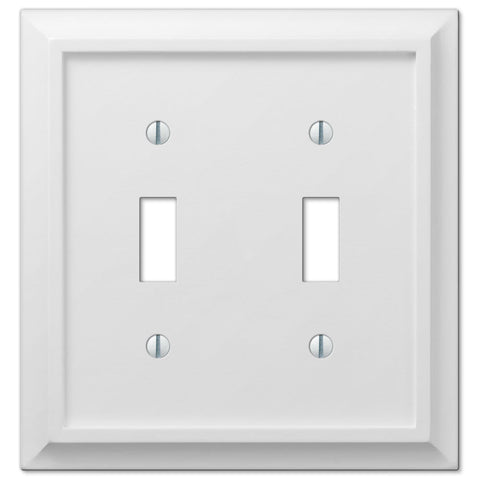Deerfield White Wood - 2 Toggle Wallplate - Wallplate Warehouse 2040TTW 070686586204 2 Toggle
