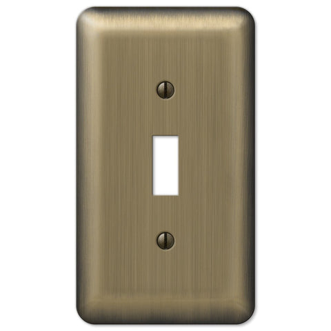 Devon Brushed Brass Steel - 1 Toggle Wallplate - Wallplate Warehouse 154T 070686175958 1 Toggle