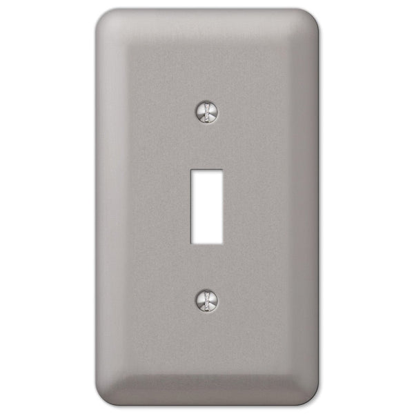 Devon Brushed Nickel Steel - 1 Toggle Wallplate - Wallplate Warehouse 2TPW 070686177402 1 Toggle