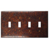 Distressed Dark Copper - 4 Toggle Wallplate - Wallplate Warehouse DISDCOP4T 819332021474 4 Toggle