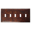 Distressed Dark Copper - 5 Toggle Wallplate - Wallplate Warehouse DISDCOP5T 819332021481 5 Toggle