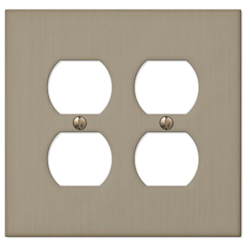 Elan Brushed Bronze Cast - 2 Duplex Wallplate - Wallplate Warehouse 55DDBZ 070686573532 2 Duplex
