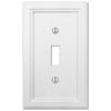 Elly White Wood - 1 Toggle Wallplate - Wallplate Warehouse 4052TW 070686585276 1 Toggle