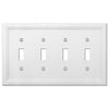 Elly White Wood - 4 Toggle Wallplate - Wallplate Warehouse 4052T4W 070686585733 4 Toggle