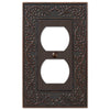 English Garden Aged Bronze Cast - 1 Duplex Wallplate - Wallplate Warehouse 43DVB 070686567609 1 Duplex