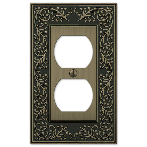 English Garden Brushed Brass Cast - 1 Duplex Wallplate - Wallplate Warehouse 43DBB 070686574904 1 Duplex