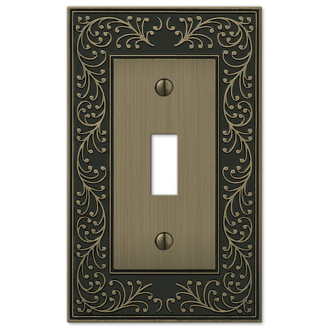 English Garden Brushed Brass Cast - 1 Toggle Wallplate - Wallplate Warehouse 43TBB 070686574898 1 Toggle