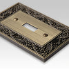 English Garden Brushed Brass Cast - 3 Toggle Wallplate - Wallplate Warehouse 43TTTBB 070686574980 3 Toggle