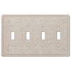 Faux Stone Cream Resin - 4 Toggle Wallplate - Wallplate Warehouse 8347T4 070686578674 4 Toggle