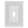 Filigree Border Matte White Cast - 1 Toggle Wallplate - Wallplate Warehouse 83TMW - B 070686015193 1 Toggle