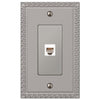 Greek Key Satin Nickel Cast - 1 Phone Jack Wallplate - Wallplate Warehouse 42PHN 070686580899 Phone Jacks