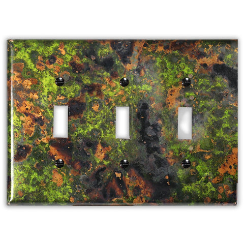 Irish Moss Copper - 3 Toggle Wallplate - Wallplate Warehouse IRMOCOP3T 819332022907 3 Toggle