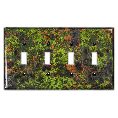 Irish Moss Copper - 4 Toggle Wallplate - Wallplate Warehouse IRMOCOP4T 819332022914 4 Toggle