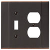 Italia Aged Bronze Steel - 1 Toggle / 1 Duplex Wallplate - Wallplate Warehouse 147TDDB 070686570722 1 Toggle / 1 Duplex