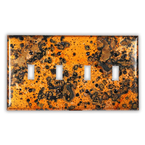 Leopard Copper - 4 Toggle Wallplate - Wallplate Warehouse LEOPCOP4T 819332023157 4 Toggle