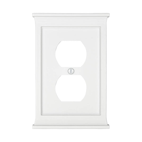 Mantel White Composite - 1 Duplex Wallplate - Wallplate Warehouse 15DW 070686016480 1 Duplex