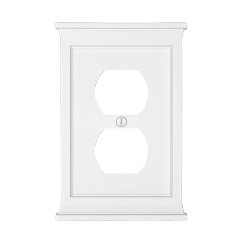 Mantel White Composite - 1 Duplex Wallplate - Wallplate Warehouse 15DW 070686016480 1 Duplex