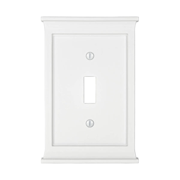 Mantel White Composite - 1 Toggle Wallplate - Wallplate Warehouse 15TW 070686016442 1 Toggle
