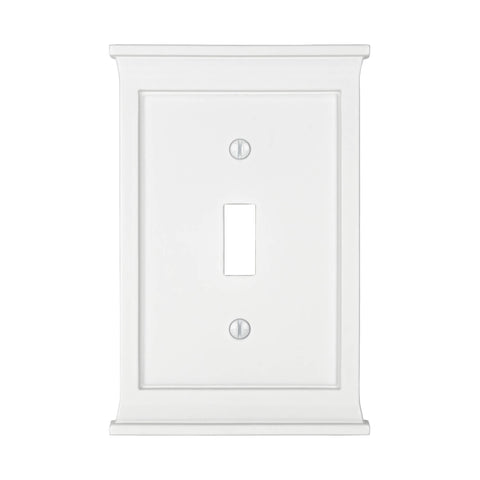 Mantel White Composite - 1 Toggle Wallplate - Wallplate Warehouse 15TW 070686016442 1 Toggle