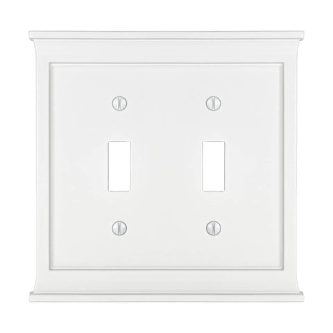Mantel White Composite - 2 Toggle Wallplate - Wallplate Warehouse 15TTW 070686016459 2 Toggle