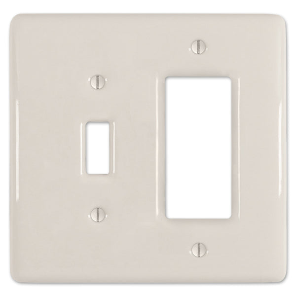 Metro Biscuit Ceramic - 1 Toggle / 1 Rocker Wallplate - Wallplate Warehouse 3000TRBT 070686006542 1 Toggle / 1 Rocker