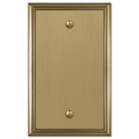 Metro Line Brushed Bronze Cast - 1 Blank Wallplate - Wallplate Warehouse 77BBZ 070686585436 1 Blank