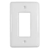 Metro White Ceramic - 1 Rocker Wallplate - Wallplate Warehouse 3000RW 070686006412 1 Rocker