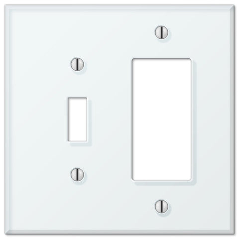 Mint Acrylic - 1 Toggle / 1 Rocker Wallplate - Wallplate Warehouse 67TRW 070686575536 1 Toggle / 1 Rocker