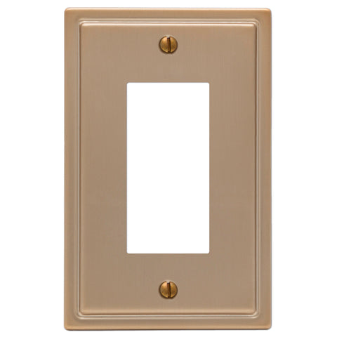 Moderne Brushed Bronze Steel - 1 Rocker Wallplate - Wallplate Warehouse 148RBZ 070686587171 1 Rocker